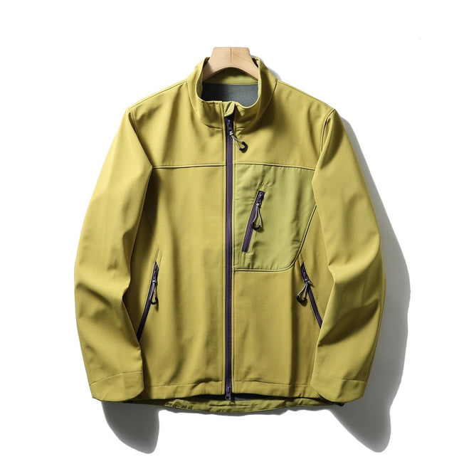 Retro Patchwork Sports Coat Yellow