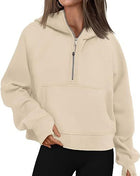 SS Women’s Zipper Hoodies Beige