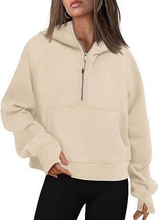SS Women’s Zipper Hoodies Beige