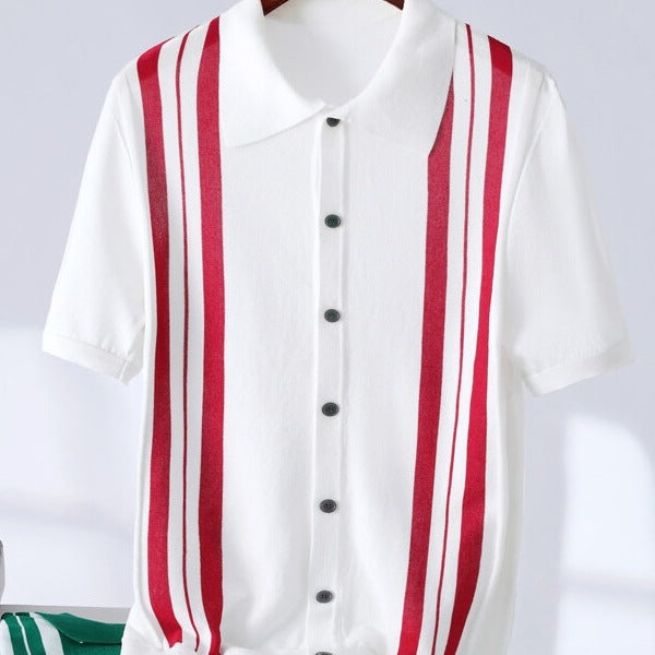 Casual Trend Men's Stripes Polo Shirt