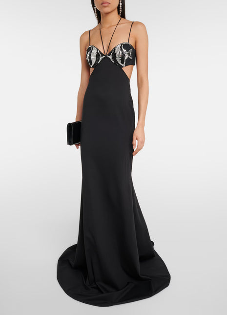 SS Black & Rhimestone Evening Dress Black