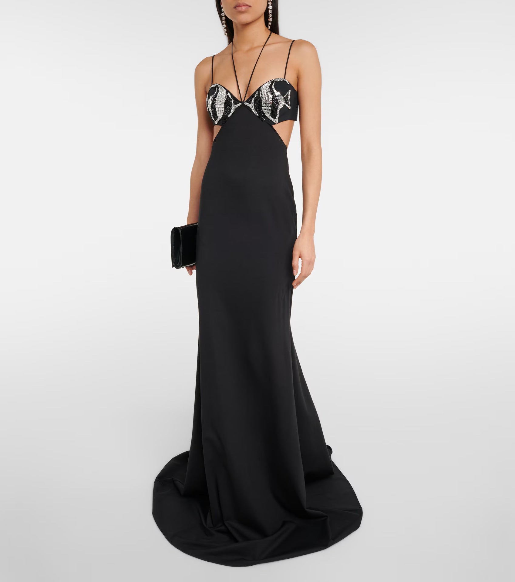 Black & Rhimestone Evening Dress Black