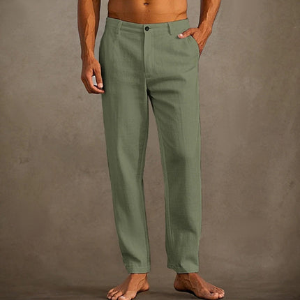 Men's Linen Beach Pants Green
