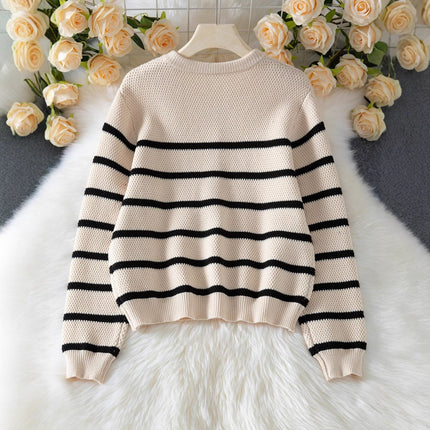 Women's Striped Pullover Top Fashion Cardigan