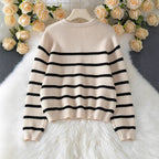 Women's Striped Pullover Top Fashion Cardigan