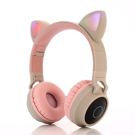 Cute Bluetooth 5.0 Headphone Stereo Wireless Headset Khaki