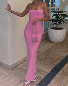 SS Strap Long Dress Pink
