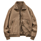 Men's Fleece-lined Washed Cotton Jacket