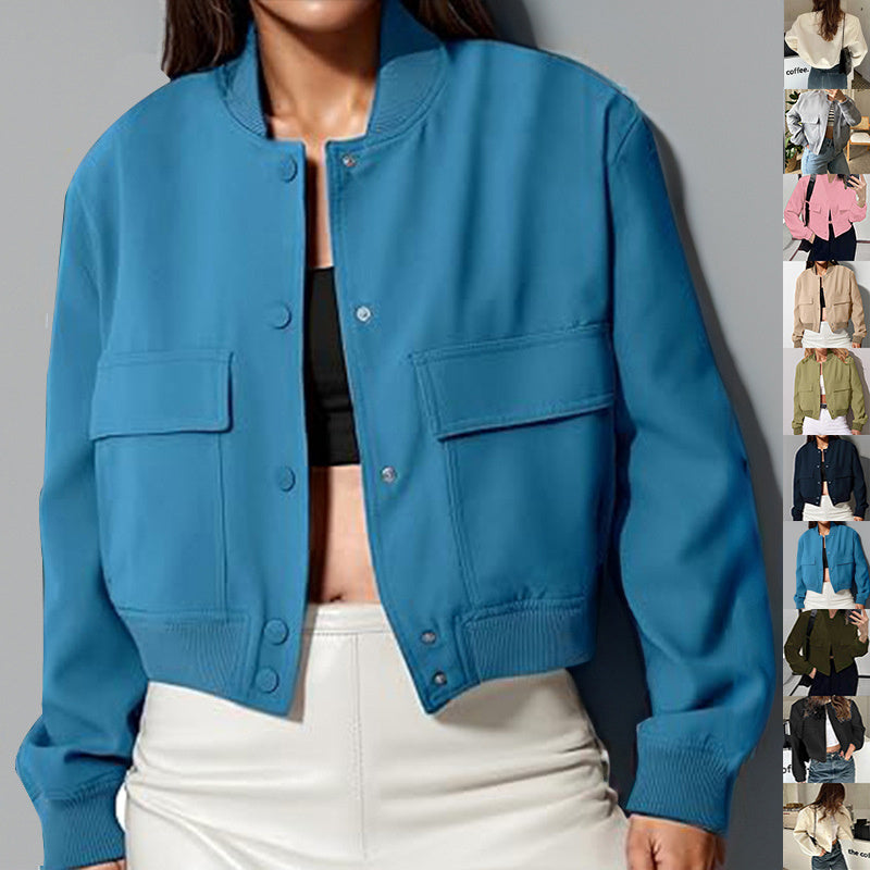 Women’s Button Stand-collar Jacket