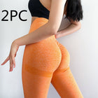 Fitness Yoga Pants Butt Lifting Leggings 2PC Orange