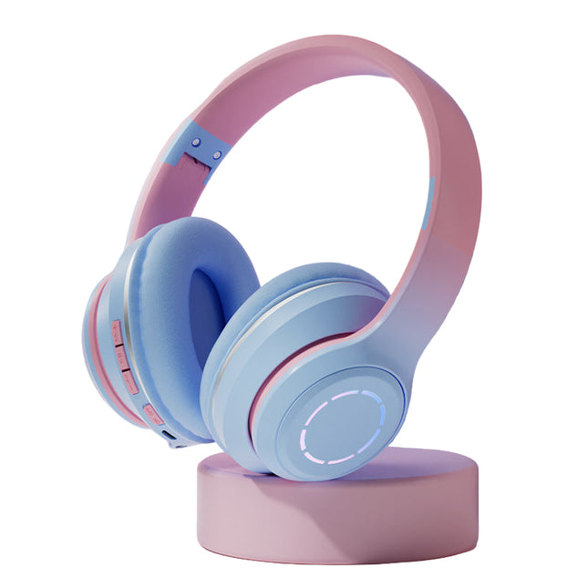 Gradient Bluetooth Headset Foldable Wireless Blue