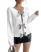 SS Bowknot Sweater White