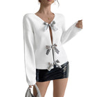 Fashion Bowknot Sweater White