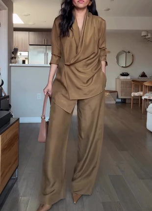 SS Satin Suit Camel