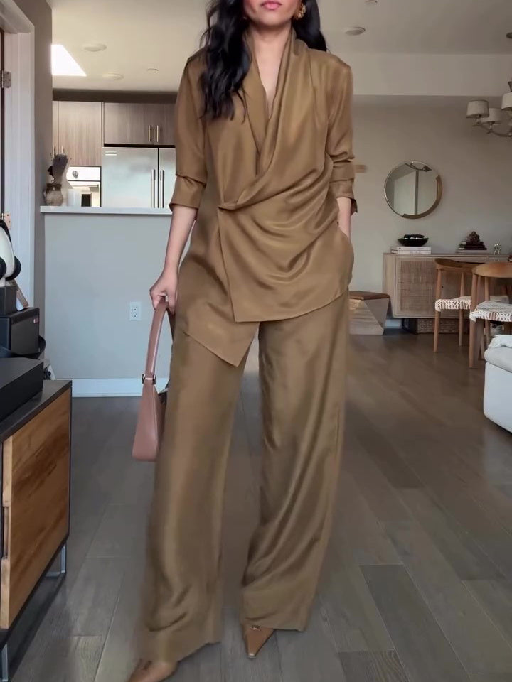 SS Satin Suit Camel
