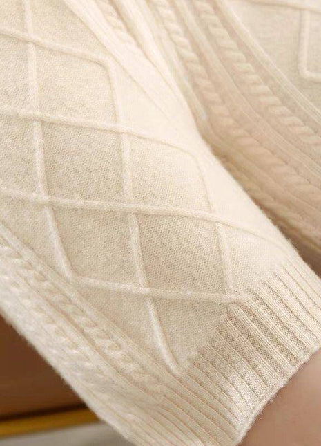 Wool High-waisted Knitted Pants Shorts creamy white One size