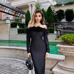 Women's Fur Collar One-piece Dress