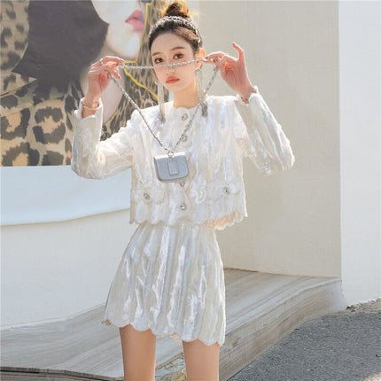 Ladies High-end Luxury Suit White