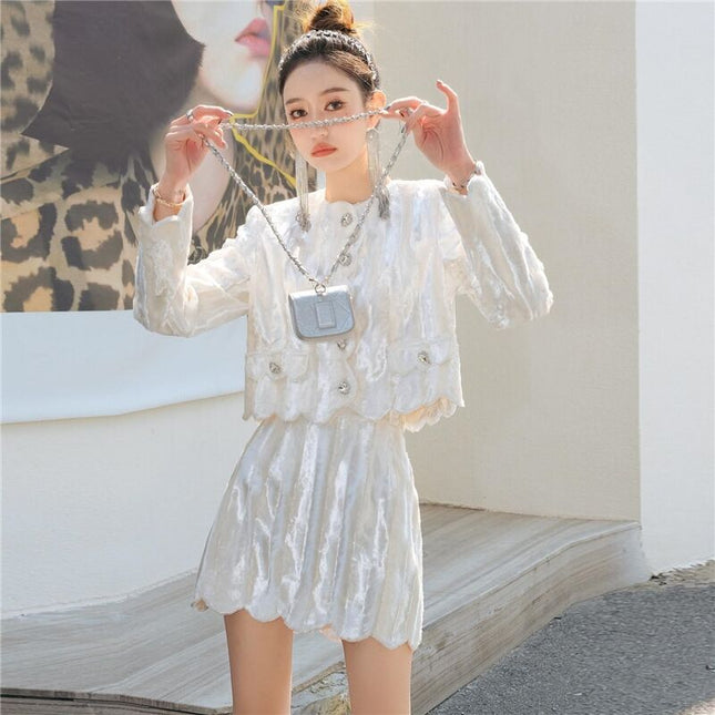 Ladies High-end Luxury Suit White