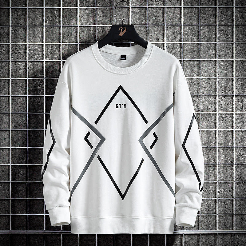 Fertiliser Enlarged Casual Spring And Autumn Sweater White
