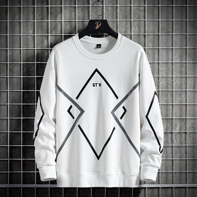Fertiliser Enlarged Casual Spring And Autumn Sweater White