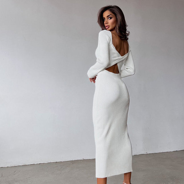 Elegant Slim Fit Hollow Backless Two-way Wear Dress