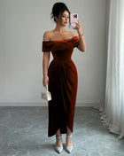 SS Elegant Dress Wine red