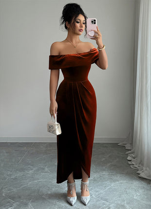 SS Elegant Dress Wine red