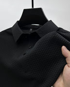 Mesh Ice Silk Short Sleeve T-shirt Mens Clothing Black