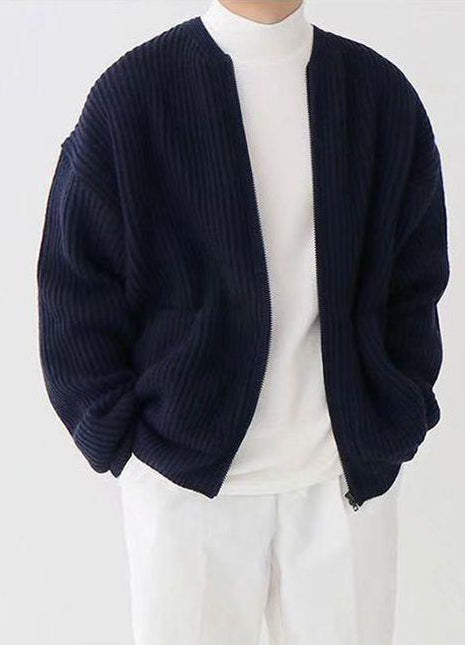 SS Men’s Cardigan Coat dark blue