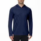 Hooded Sun-proof Outdoor Top Navy Blue