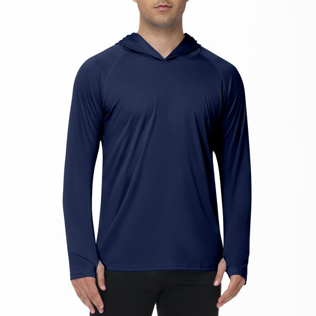 Hooded Sun-proof Outdoor Top Navy Blue