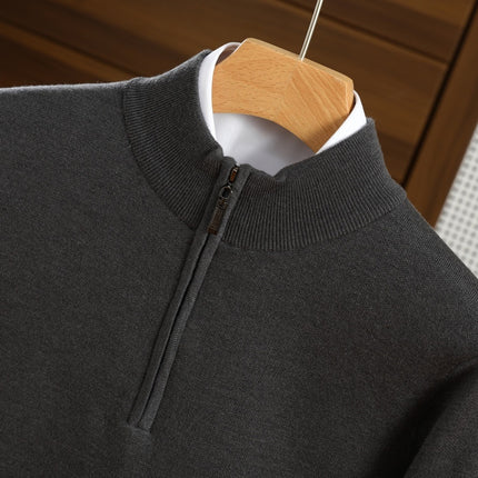 Men's Half Zipper Worsted Wool Sweater