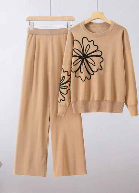 SS Two-piece Suit caramel Free size