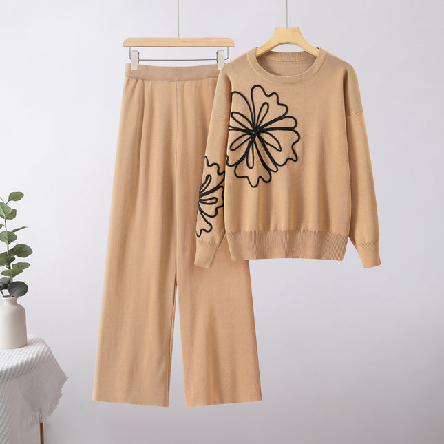 SS Two-piece Suit caramel Free size