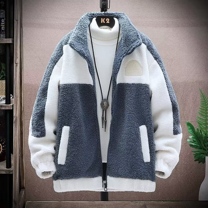 Men's Winter Fleece Lined Padded Warm Jacket Blue