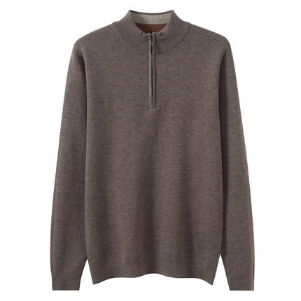 Men's Half Zipper Worsted Wool Sweater