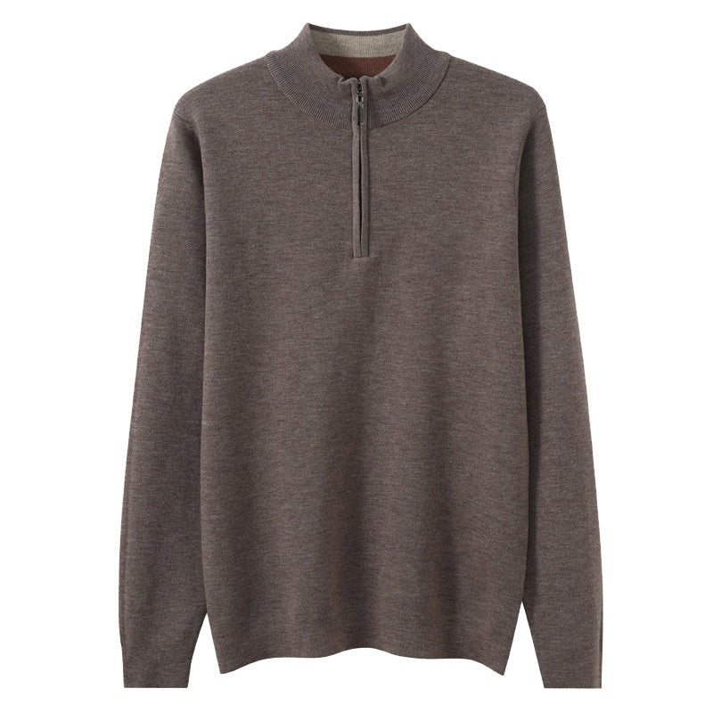 Men's Half Zipper Worsted Wool Sweater