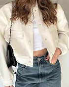 SS Button Down Jacket Apricot