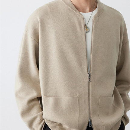 Heavy Two-way Zipper Knitted Cardigan