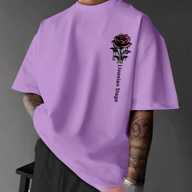 Unisex Wear Rose Graphic T-shirt light purple