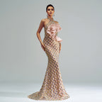 Women's Halter Sequined Mermaid Evening Dress