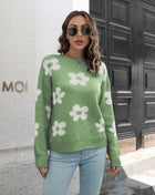 SS Brocade Sweater Light green