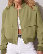 SS Button Down Jacket Green