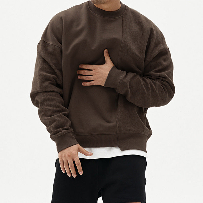 Men's Pullover Round Neck Sweater Brown