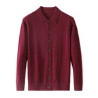 Worsted Single-sided Wool Sweater Wine red
