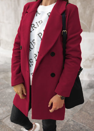 Women’s Woolen coat Wine red