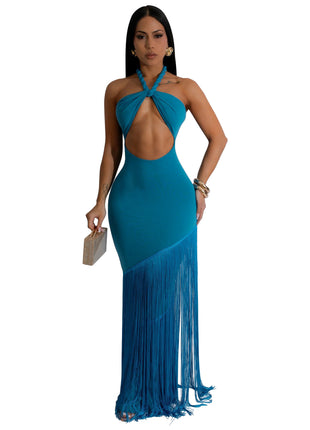 SS Tassel Dress Blue