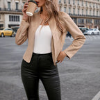 Suede Zipper Short Jacket