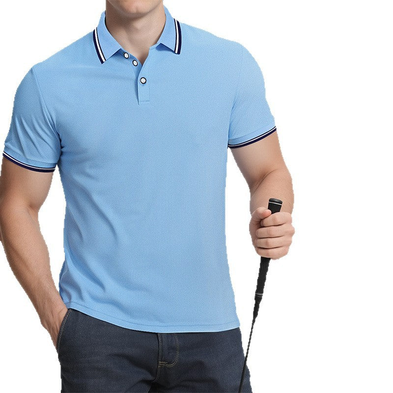 Men's Lapels Top lake blue